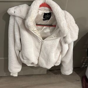 ALO Yoga White Satin Jacket